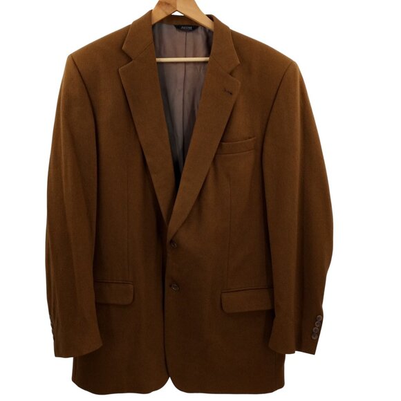 Pavone 100% Cashmere Tan Two Button Blazer Size 46 X-Long Sport Coat Jacket - Picture 1 of 12